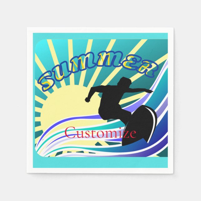 Summer Surfing Fun Thunder_Cove Napkin (Front)