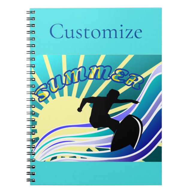 Summer Surfing Fun Thunder_Cove Notebook (Front)