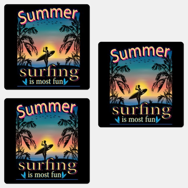 Summer - Surfing Is Most Fun Labels (Group)