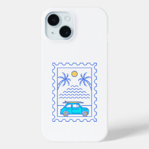 Summer Surfing Postal Stamp 2 iPhone 15 Case