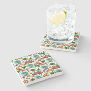 Summer surfing stone coaster