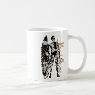 Summer Surfing Surfer In Black With Surfboard D Me Coffee Mug