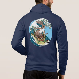 Summer Surfing - Turtle and Rabbit Illustration Hoodie