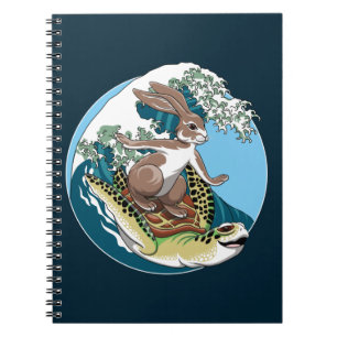 Summer Surfing - Turtle and Rabbit Illustration Notebook