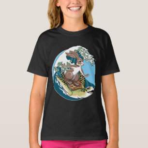 Summer Surfing - Turtle and Rabbit Illustration T-Shirt