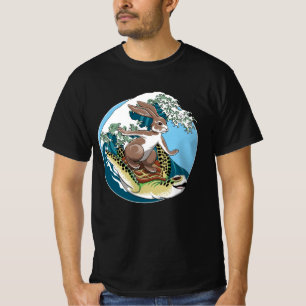 Summer Surfing - Turtle and Rabbit Illustration T-Shirt