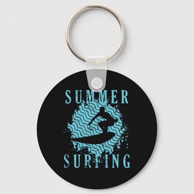 Summer Surfing Water Sports  Key Ring (Front)