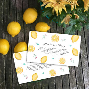 Summer Sweet Lemon Citrus Books For Baby Shower  Enclosure Card