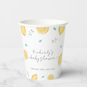 Summer Sweet Lemon Citrus Fruit Baby Shower Paper Cups