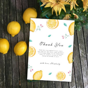 Summer Sweet Lemon Citrus Fruit Baby Shower Thank You Card
