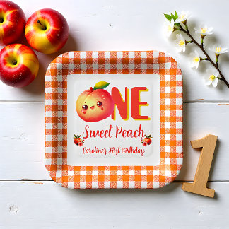 Summer Sweet Peach Birthday Paper Plate