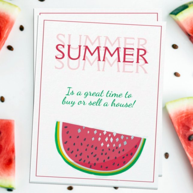 Summer Sweet Time to Sell A House Marketing Card (Personalized Summer Real Estate Marketing Card)