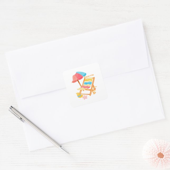 Summer sweetness square sticker (Envelope)