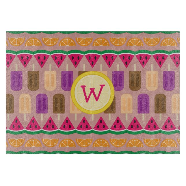 Summer Sweets Glass Cutting Board (Front)