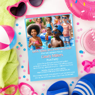 Summer Swim Pool Party Girl Birthday Invitation Flyer