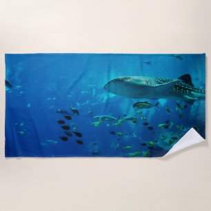 Summer Swimming With The Sharks Beach Towel