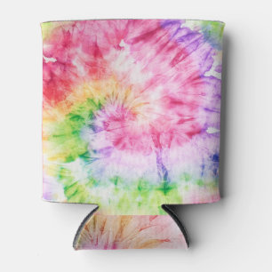 Summer Swirls: Pastel Tie-Dye Pattern Can Cooler