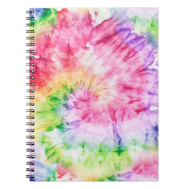Summer Swirls: Pastel Tie-Dye Pattern Notebook (Front)