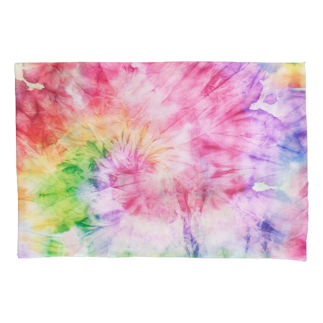 Summer Swirls: Pastel Tie-Dye Pattern Pillowcase (Front)