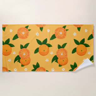 Summer Tangerines Beach Towel