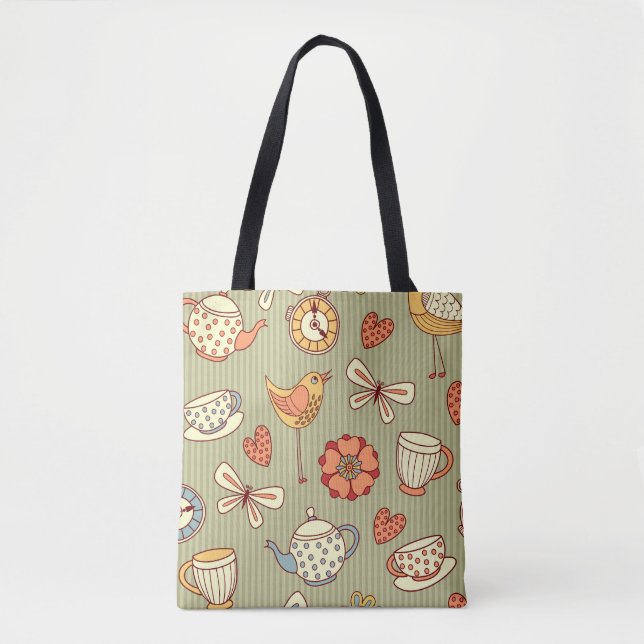 Summer Tea Party: Seamless Pattern Tote Bag (Front)