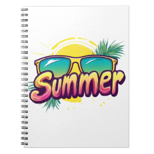 Summer Text - Colorful Summer Sunglasses Notebook