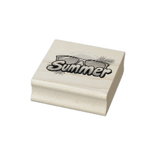 Summer Text - Colorful Summer Sunglasses Rubber Stamp