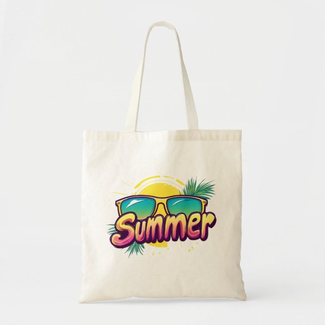 Summer Text - Colorful Summer Sunglasses Tote Bag (Front)