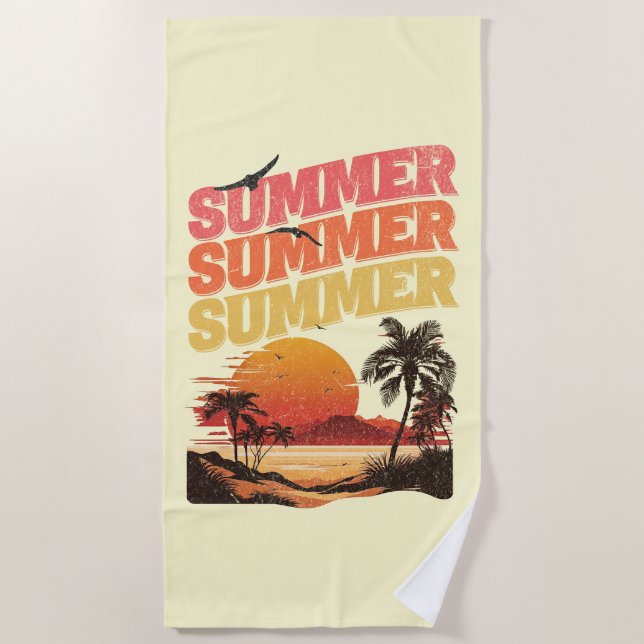 Summer text design beach towel (Front)