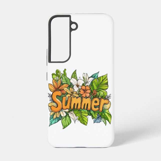 Summer Text - Summer Floral Design Samsung Galaxy S22 Case (Back)