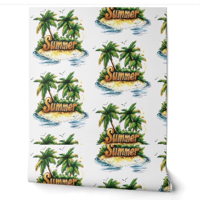 Summer Text - Tropical Summer Island Wallpaper (Unrolling)