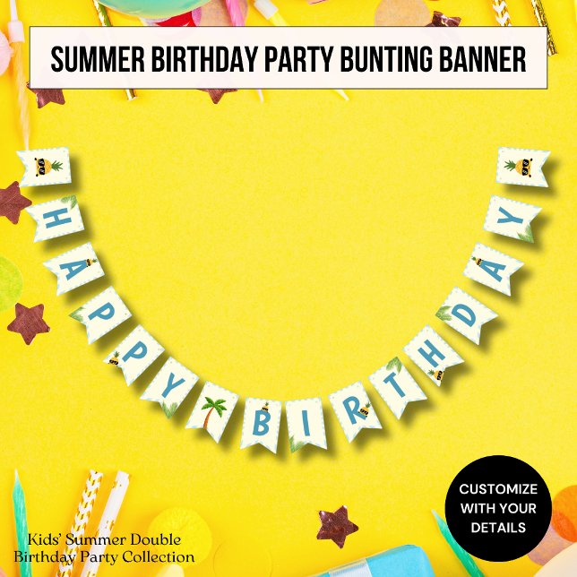 Summer Theme Kids Birthday Party bunting banner (Creator Uploaded)