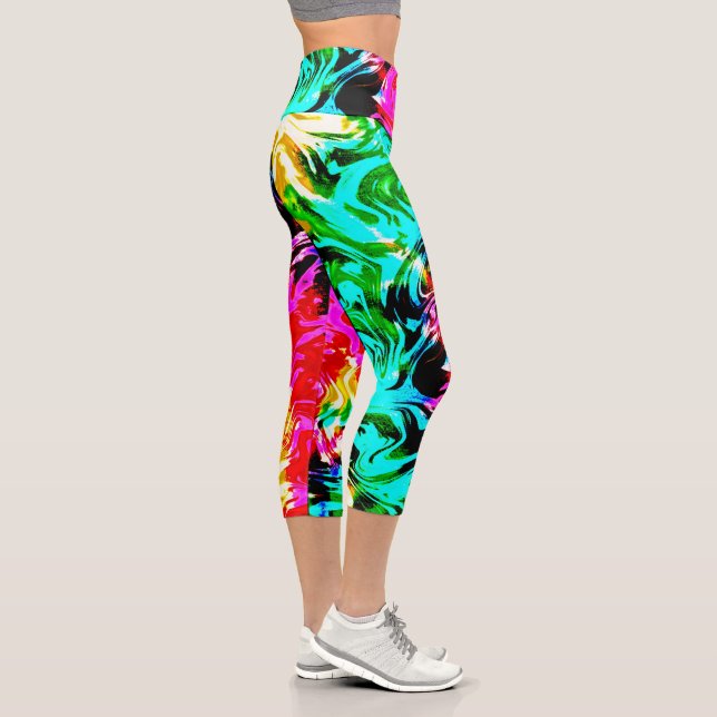 Summer Tie Dye Breeze, Capris Leggings (Right)