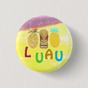 Summer Tiki Pineapple Luau 3 Cm Round Badge