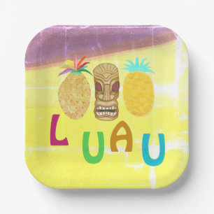 Summer Tiki Pineapple Luau Paper Plate