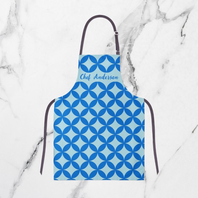 Summer tile with azure circles on baby blue apron (Summer tile with azure circles on baby blue apron)