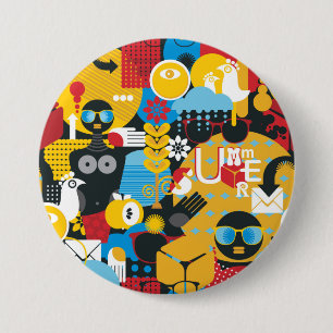 Summer time 7.5 cm round badge