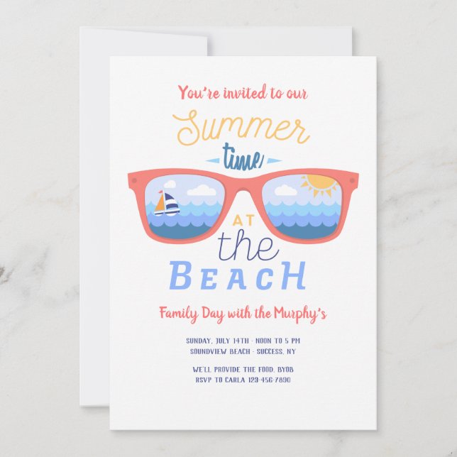 Summer Time at the Beach Invitation (Front)