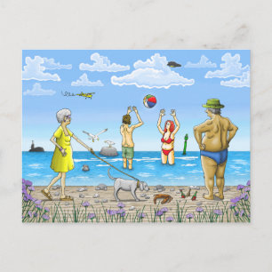 Summer time at the beach postcard