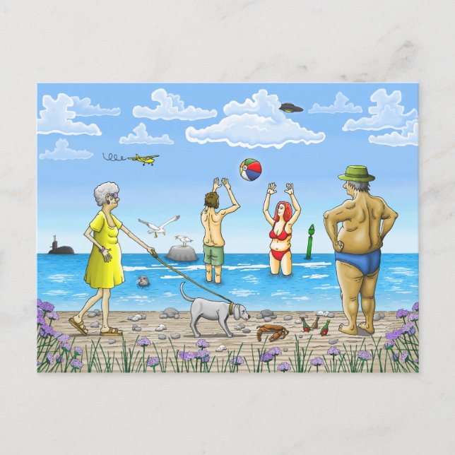 Summer time at the beach  postcard (Front)