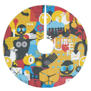 Summer time brushed polyester tree skirt