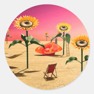 Summer Time Classic Round Sticker