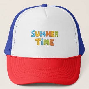 Summer Time - Colorful Summer Time Text Trucker Hat