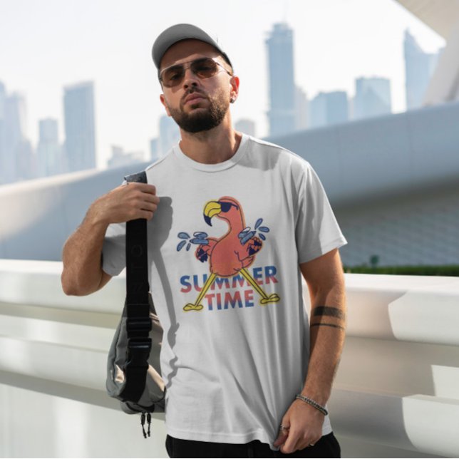Summer Time Flamingo Doodle T-Shirt (Creator Uploaded)