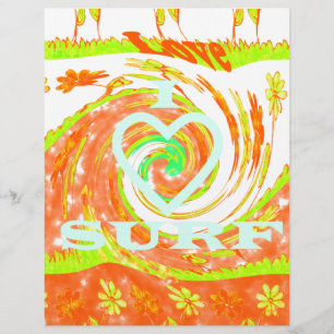 Summer Time Floral I love Surf inspirational Art