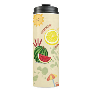 Summer time friut tumbler cute lemon and waterme