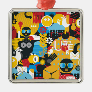 Summer time metal tree decoration