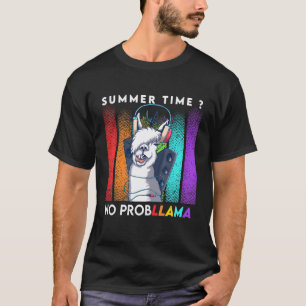 Summer Time No Prob Llama Music Dj Alpaca Men Wome T-Shirt