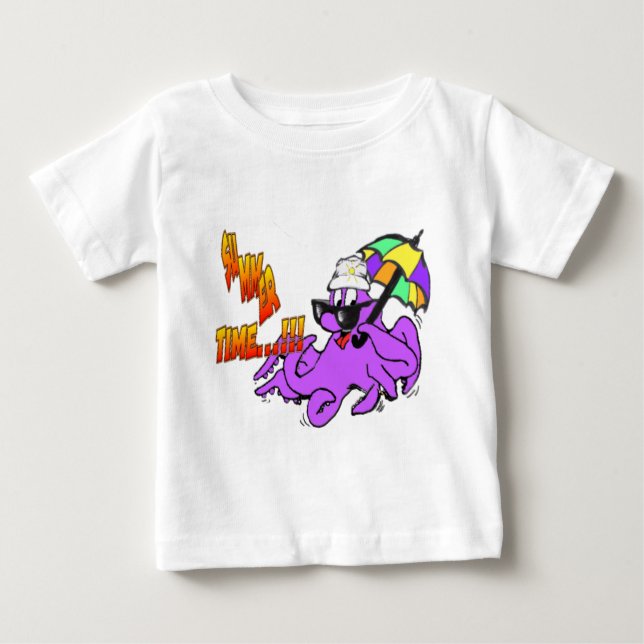 Summer Time Octopus Toddler Ruffle Tee (Front)