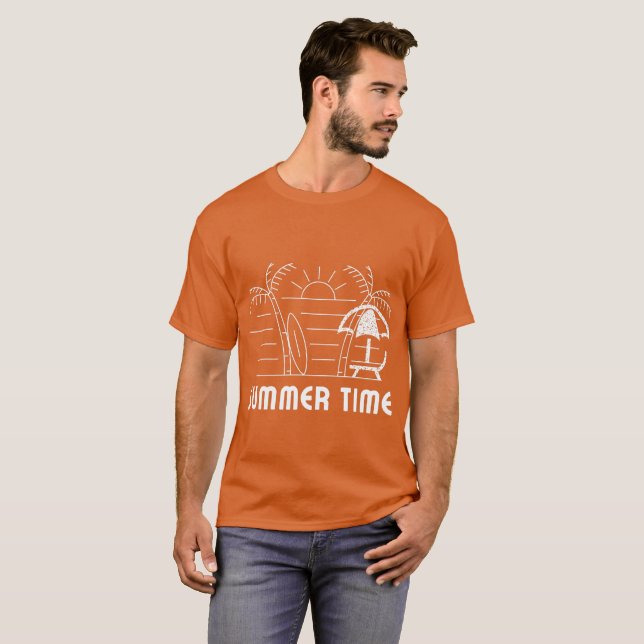 Summer time orange men  T-Shirt (Front Full)